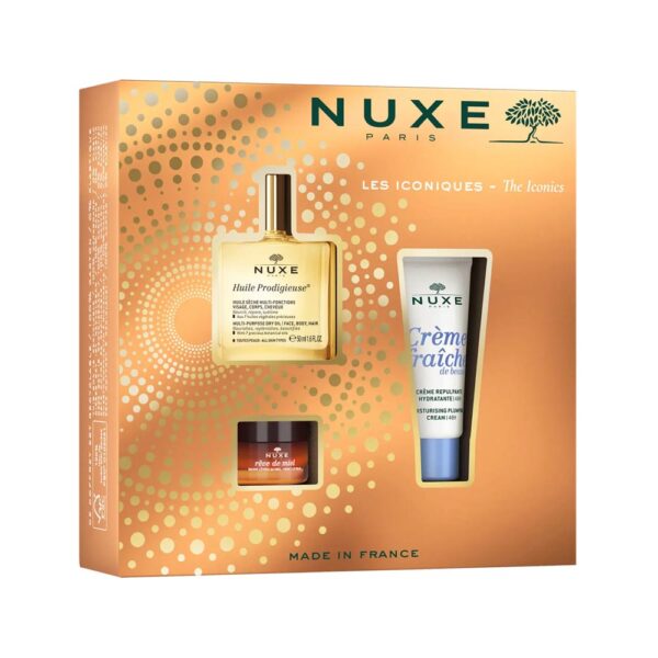 Nuxe Coffret Les Iconiques Creme Fraicheur De Beaute+Huile Prodigieuse 50Ml+ Baume Levres