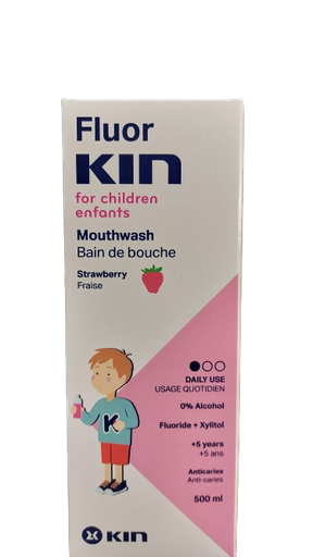 Kin Fluor Bain De Bouche Enfants Gout Fraise 500Ml