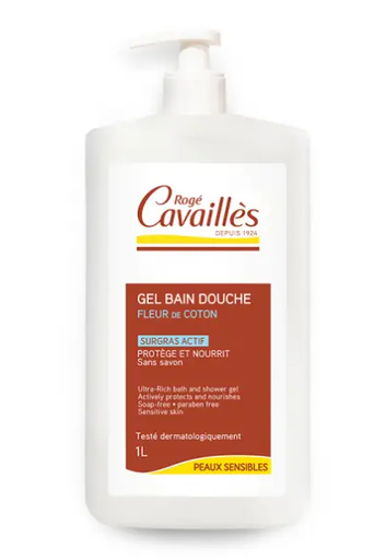 R Cavailles Gel Surgras Actif Bain Douche Fleur De Coton 1L