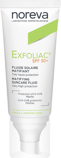 Noreva Exfoliac Fluide Solaire Matifiant Spf50+