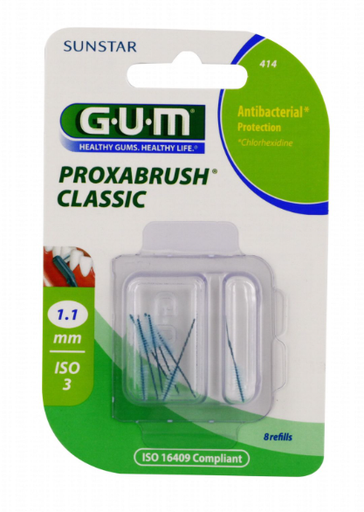 Gum 414 Recharge Brossettes Ultra Fine Par 8 (1.1mm)