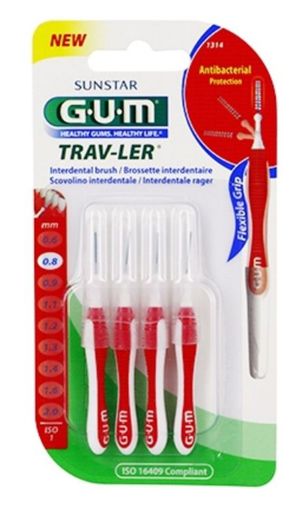 Gum Manche 1314 Travler Par 4 Unites Ultra Fine(0.8mm)