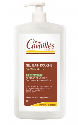 R Cavailles Gel Surgars Actif Bain Douche Amande Verte 1L