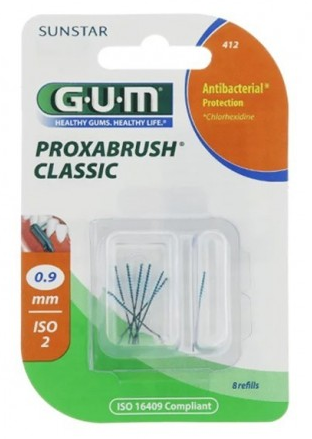 Gum 412 Brossettes Ultra Fine Par 8 Unites (0.9mm)