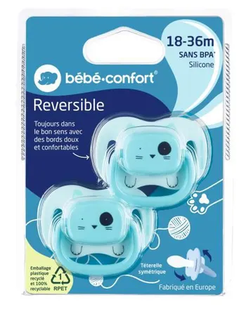 BB Conf Suc Reversible 18-36M Silicone Bleu*2