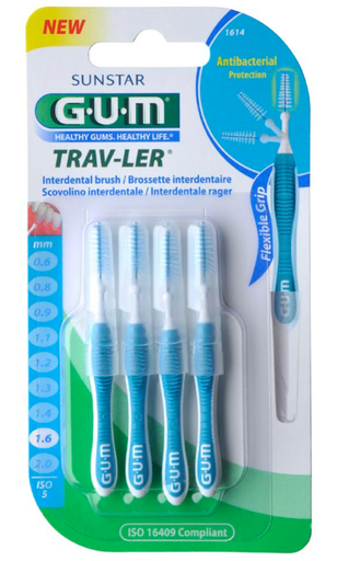Gum 1614 Manche Par 4 Avec Brossettes (1.6mm)