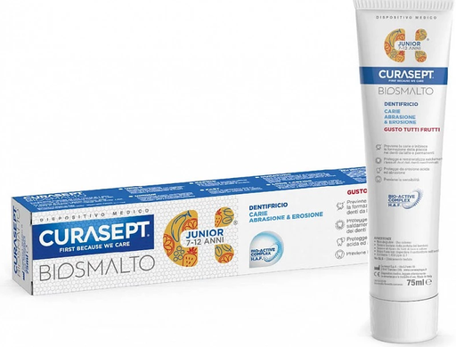 Curasept Biosmalto Dentifrice Junior 7-12 Ans 75Ml