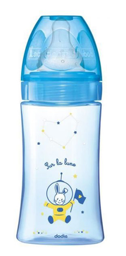 Dodie Bib Ini+270Ml Bleu Cosmonaute 0-6M Tet Ronde 3 Vit