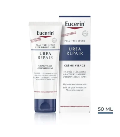 Eucerin Urea Repair Creme Visage 5% Peau Tres Seche 50Ml