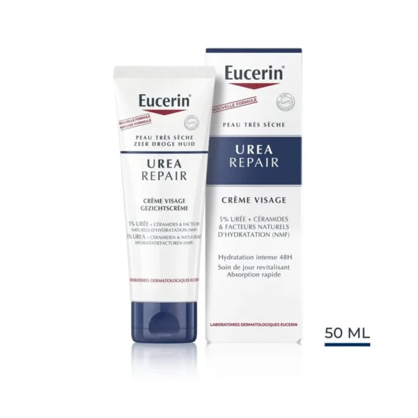 Eucerin Urea Repair Creme Visage 5% Peau Tres Seche 50Ml