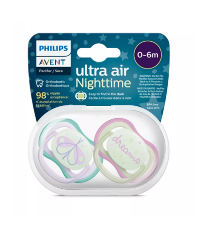 Avent Suc Ulta Air Night Time 0-6M Girl Scf376/19