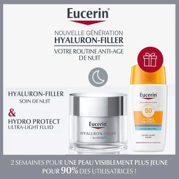 Eucerin Hyaluron Filler Nuit 50Ml+ Hydro Protect Fluide Spf50+50Ml Offert