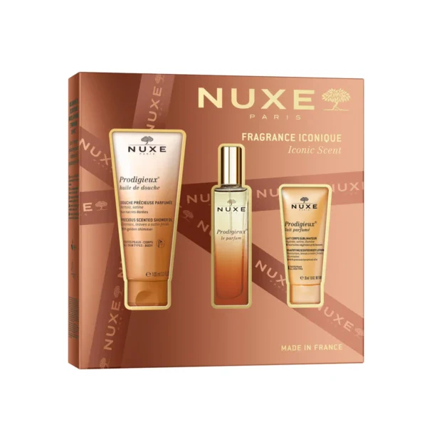 Nuxe Fragrance Iconique:Huile De Douche 100ml+Parfum +Lait Parfumé 30Ml