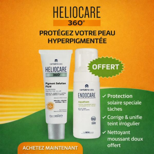 Cantabria Offre Heliocare 360 Pigment  Solution Fluid  SPF 50+ Endocare mousse 125 ml Offert