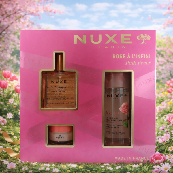 Nuxe Coffret Rose A L'infini: Huile Prodigieuse Floral+ Very Rose Eau Micellaire+ Very Rose Baume levres